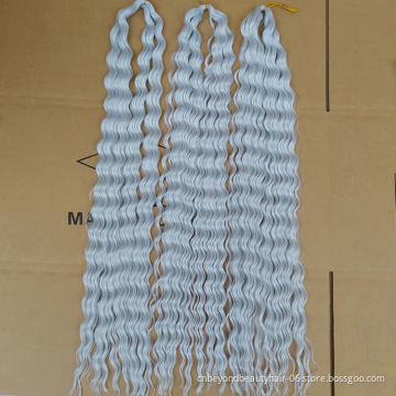 30 inch  Long Water Wave Braiding hair For White Women With Curly Crochet 13 Ombre Colors For Ru